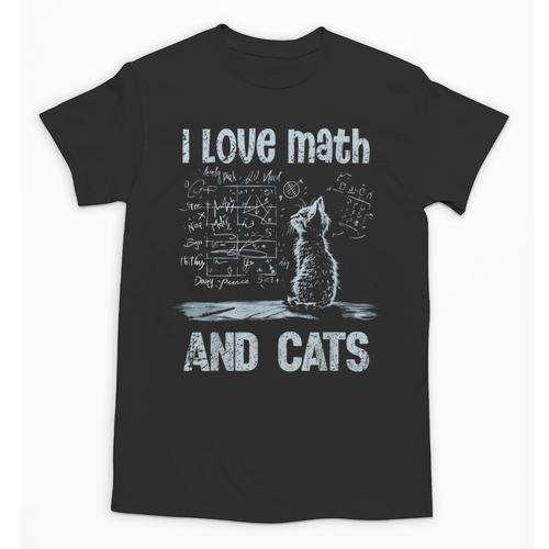 I Love Math And Cats Cat Lover Science Teacher Student Unisex T-Shirt - teacherstshirts.com UK