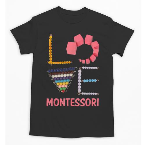 Love Montessori Education Math Teacher Unisex T-Shirt - teacherstshirts.com CA