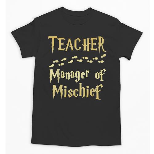Magical Teacher Manager Of Mischief Birthday Family Party Unisex T-Shirt - teacherstshirts.com DE