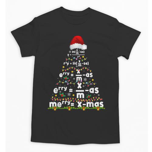 Math Equation Merry Xmas Season Teacher Christmas Tree Unisex T-Shirt - teacherstshirts.com UK