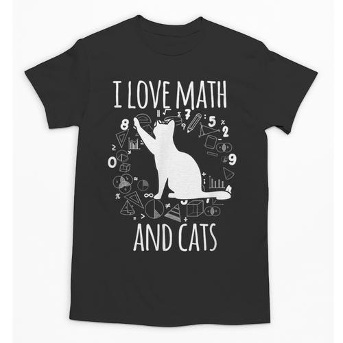 Math Nerd Math Teacher Cat Lover I Love Math And Cats Unisex T-Shirt - teacherstshirts.com