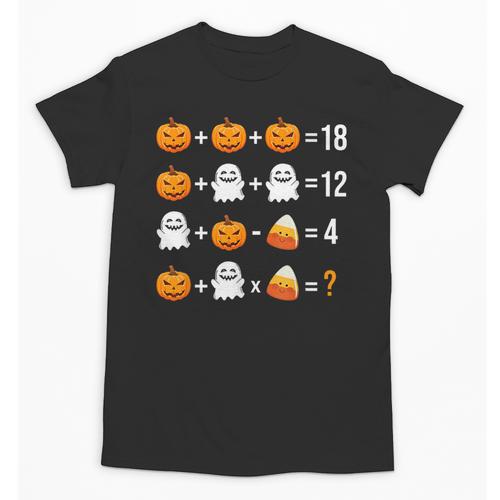 Math Teacher Halloween Equation Pumpkin Ghost Candy Corn Unisex T-Shirt - teacherstshirts.com DE