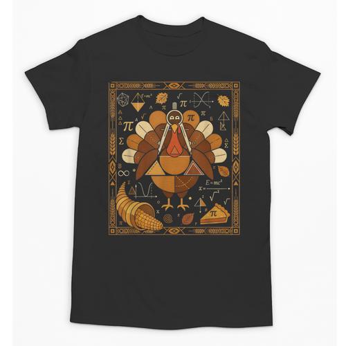 Math Turkey Teacher Thanksgiving Geometric Pi Equation Unisex T-Shirt - teacherstshirts.com DE