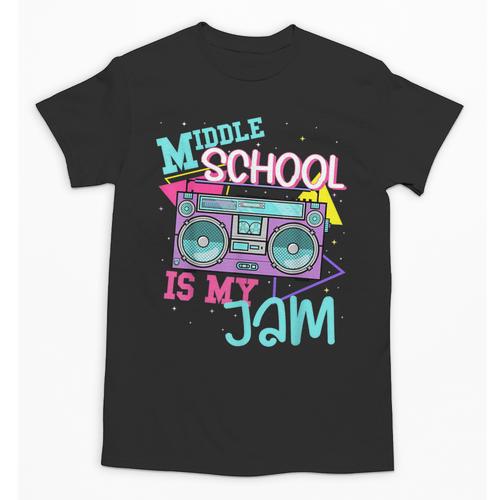Middle School Is My Jam Cute Teacher Shirt 80's 90's Styl Unisex T-Shirt - teacherstshirts.com AU