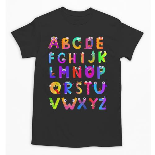 Monster ABC Cute Alphabet Halloween Teacher Costume Kids Unisex T-Shirt - teacherstshirts.com DE
