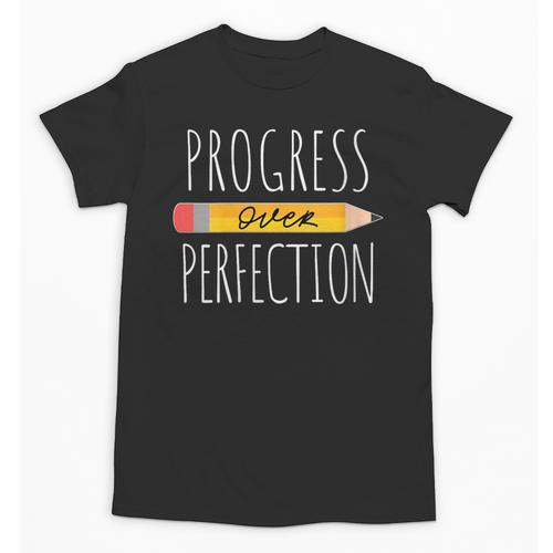Motivational Progress Over Perfection Back To School Teacher Unisex T-Shirt - teacherstshirts.com AU
