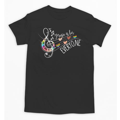 Music Is For Everyone Music Teacher Unisex T-Shirt - teacherstshirts.com UK
