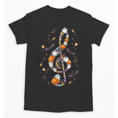 Music Note Symbol Halloween For Music Teacher Musicians Unisex T-Shirt - teacherstshirts.com DE