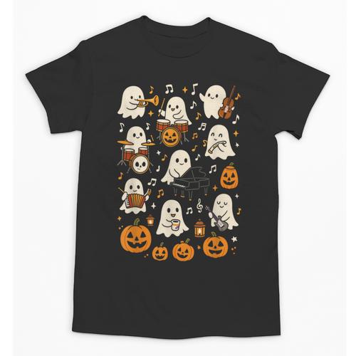 Music Teacher Orchestra Shirt Spooky Halloween Ghost Band Unisex T-Shirt - teacherstshirts.com DE