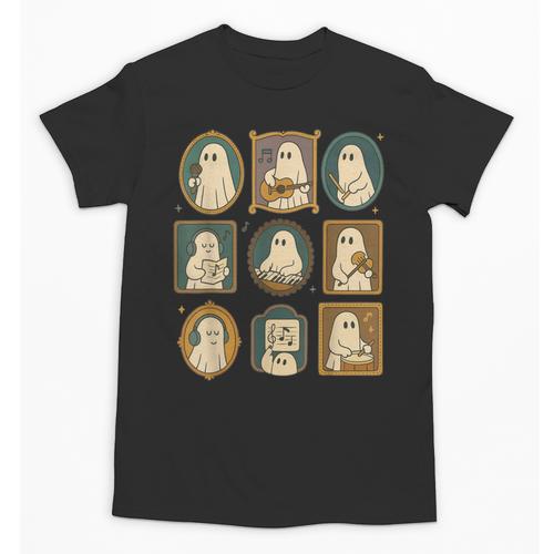 Music Teacher Orchestra Spooky Halloween Ghost Band Unisex T-Shirt - teacherstshirts.com UK