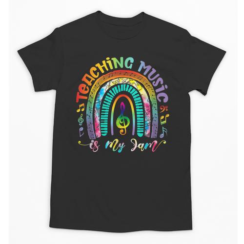 Musical Teacher Teaching Music Is My Jam Rainbow Tie Dye Unisex T-Shirt - teacherstshirts.com DE