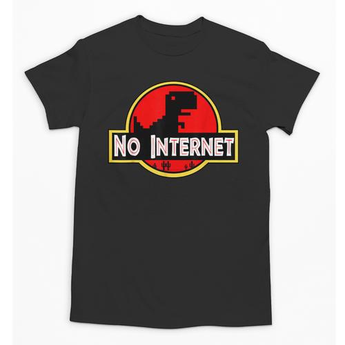 Nerdy No Internet Dinosaur Computer Science Teacher Unisex T-Shirt - teacherstshirts.com