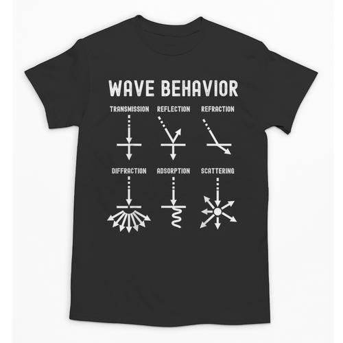 Nerdy Vintage Wave Behavior Physics Science Teacher Geek Men Women Girls Kids Unisex T-Shirt - teacherstshirts.com DE