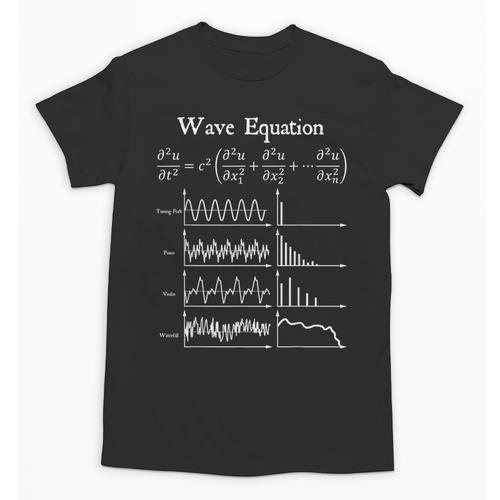 Nerdy Wave Equation Music Physics Science Math Teacher Geek Men Women Girls Kids Unisex T-Shirt - teacherstshirts.com