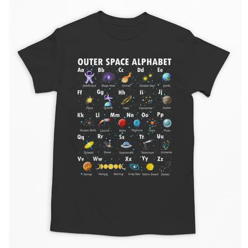 Outer Space Alphabet Kindergarten Teachers 1st Day Of School Unisex T-Shirt - teacherstshirts.com CA