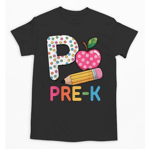 P Is For Pre K Teacher Student Pencil Apple Back To School Unisex T-Shirt - teacherstshirts.com AU