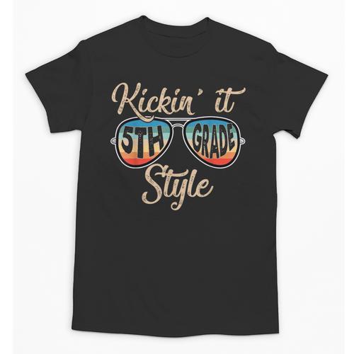 P41l Retro Kickin It 5th Grade Style Teacher Back To School For Men Women Girls Kids Unisex T-Shirt - teacherstshirts.com CA