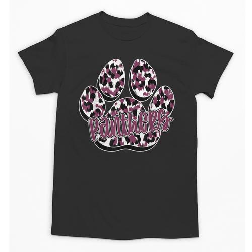 Panthers Paw Print Leopard Maroon Panther Pride Teacher Unisex T-Shirt - teacherstshirts.com
