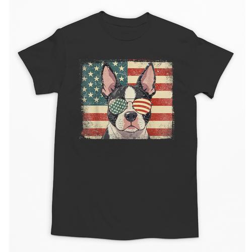 Patriotic Boston Terrier Dog Lover USA Flag 4th Of July For Men Women Kids Unisex T-Shirt - Bostonterriersmerch.com