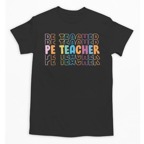 PE Teacher Vintage Retro Groovy Physical Education Teacher Unisex T-Shirt - teacherstshirts.com DE