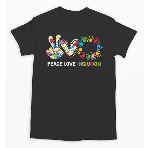Peace Love Inclusion Sped Squad Special-Ed Teacher Daycare Unisex T-Shirt - teacherstshirts.com