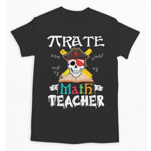 Pirate Math Teacher Skull Pirate Halloween Costume Unisex T-Shirt - teacherstshirts.com CA