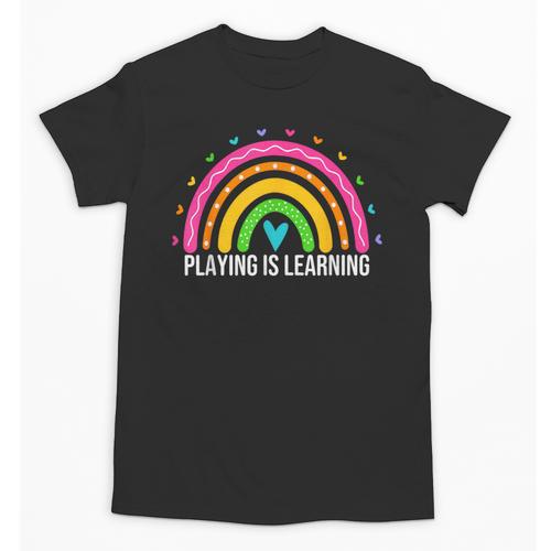 Playing Is Learning Early Childhood Education ECE Teacher Unisex T-Shirt - teacherstshirts.com DE