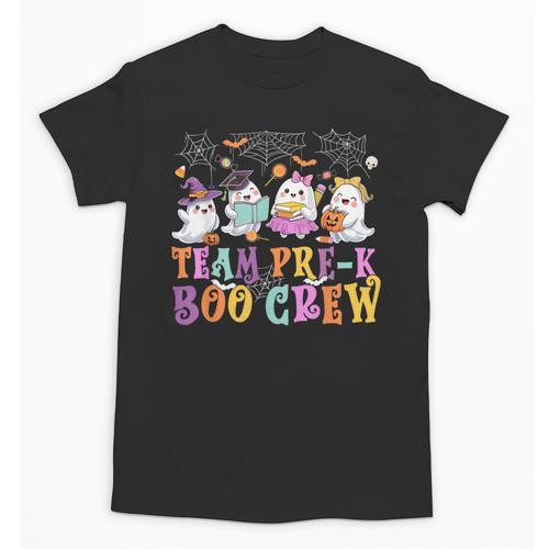 Pre-K Boo Crew Ghost Halloween Teacher Student Unisex T-Shirt - teacherstshirts.com AU