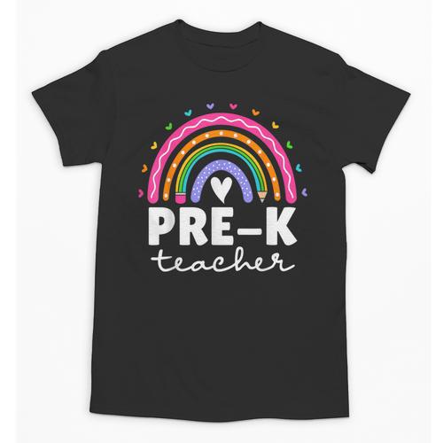 Pre-K Teacher Cute Pre Kindergarten For Teachers Rainbow For Men Women Kids Unisex T-Shirt - teacherstshirts.com