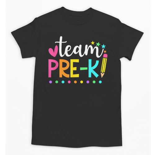 Pre-k Team Pencil Teacher Student Back To School Girls Unisex T-Shirt - teacherstshirts.com
