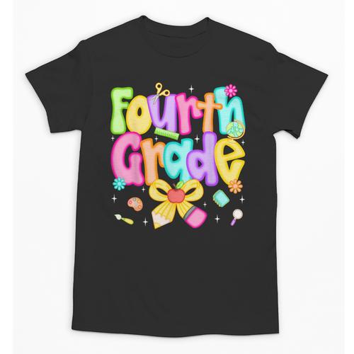 Preppy Fourth Grade Back To School 4th Grade Teacher Girls Unisex T-Shirt - teacherstshirts.com AU