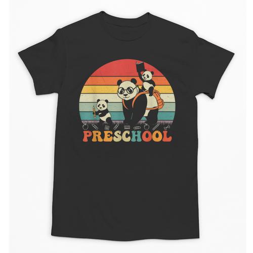Preschool Panda Back To School Teacher Student Unisex T-Shirt - teacherstshirts.com