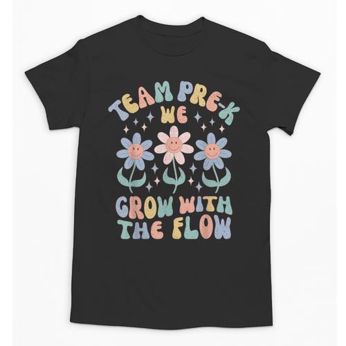 Preschool Teacher Appreciation Team Pre-K Grow With The Flow Unisex T-Shirt - teacherstshirts.com DE