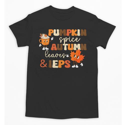 Pumpkin Spice Autumn Leaves IEPS Sped Teacher Fall Unisex T-Shirt - teacherstshirts.com AU