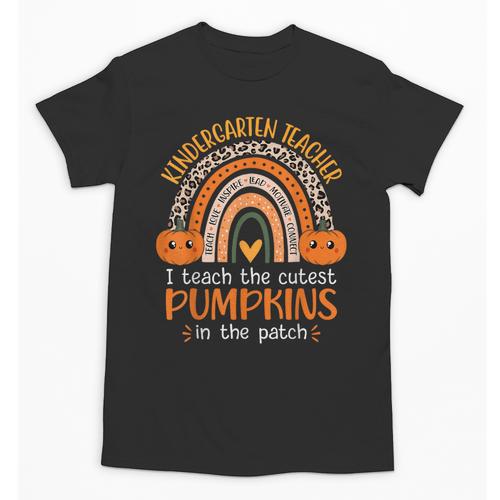 Rainbow I Teach The Cutest Pumpkins Kindergarten Teacher Men Women Unisex T-Shirt - teacherstshirts.com