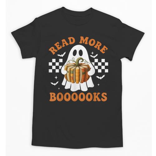 Read More Books Halloween Retro Pumpkin Reading Fall Teacher Unisex T-Shirt - teacherstshirts.com UK