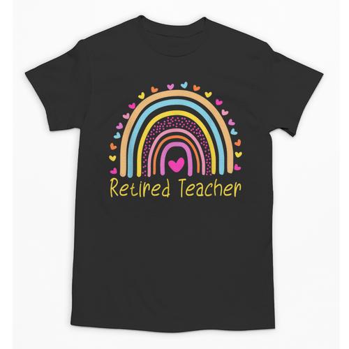Retired Teacher Rainbow Unisex T-Shirt - teacherstshirts.com AU
