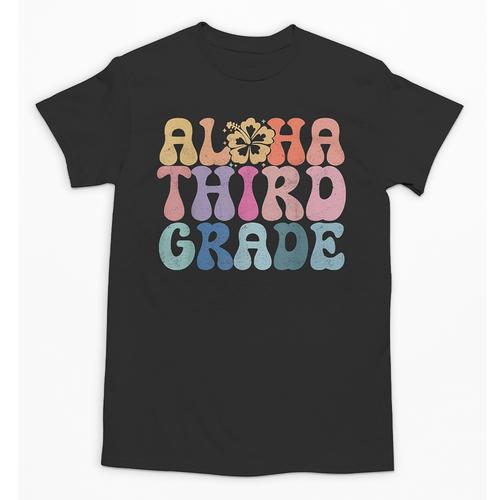 Retro Aloha Third Grade Teacher Summer Vacation Beach Hawaii Unisex T-Shirt - teacherstshirts.com DE
