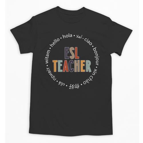 Retro ESL Teacher Teach Multilingual Learners Team Unisex T-Shirt - teacherstshirts.com AU