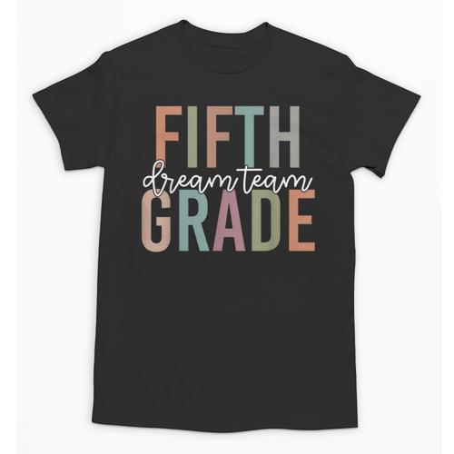 Retro Fifth Grade Dream Team Groovy Teacher Back To School Men Women Girls Kids Unisex T-Shirt - teacherstshirts.com DE