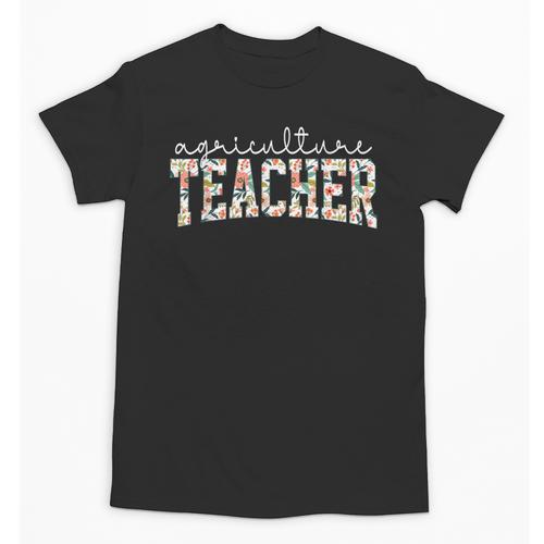 Retro Floral Agriculture Teacher Farmer AG Teacher Team Crew Unisex T-Shirt - teacherstshirts.com CA