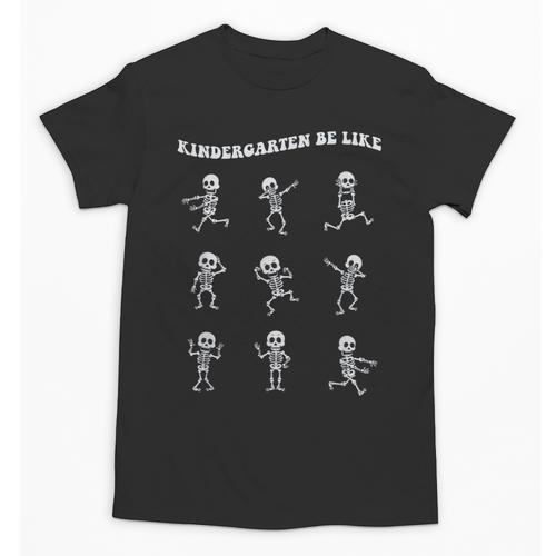 Retro Halloween Kindergarten Teacher Skeleton Trick Or Treat Men Women Kids Unisex T-Shirt - teacherstshirts.com UK