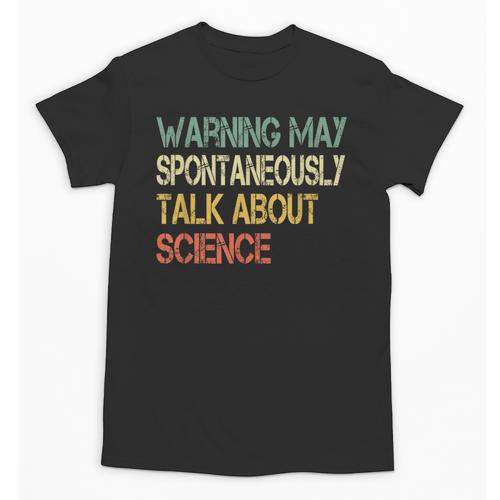 Retro Scientist Warning May Talk About Science Teacher Unisex T-Shirt - teacherstshirts.com