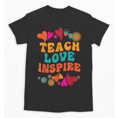 Retro Teach Love Inspire Back To School Teachers Unisex T-Shirt - teacherstshirts.com