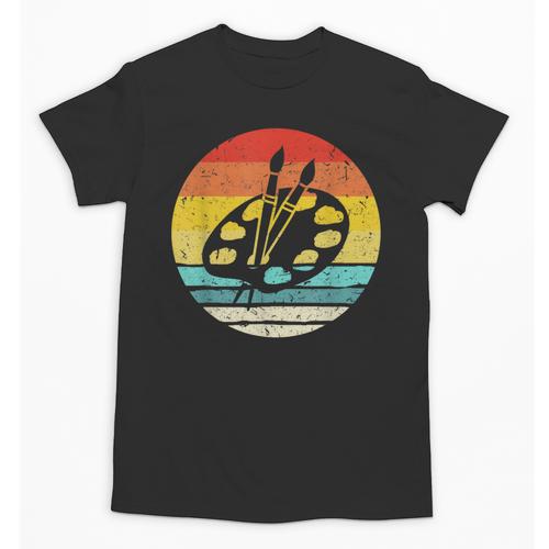 Retro Vintage Paint Palette Costume Artist Art Teacher Men Women Unisex T-Shirt - teacherstshirts.com UK