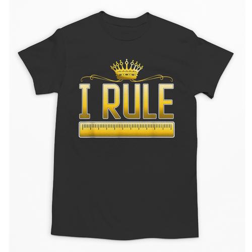 I Rule Math Ruler Mathematics Pun Math Teacher Men Women Girls Kids Unisex T-Shirt - teacherstshirts.com UK