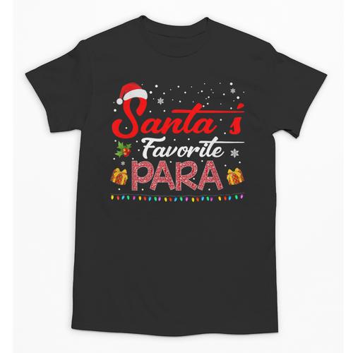 Santa's Favorite Para Christmas Paraprofessional Teacher Unisex T-Shirt - teacherstshirts.com CA