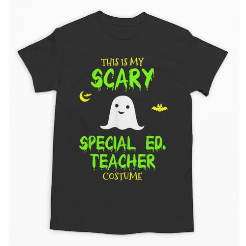 Scary Special Education Ed Teacher Costume Halloween Easy Unisex T-Shirt - teacherstshirts.com UK