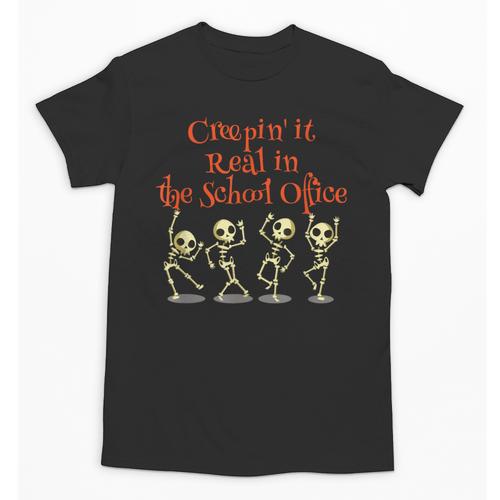 School Office Clerk Creepin' It Real HALLOWEEN Teacher Shirt Unisex T-Shirt - teacherstshirts.com