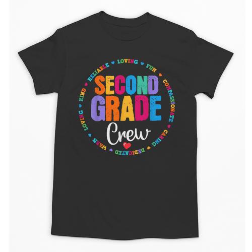 Second Grade Crew 2nd Back To School Teacher Team Squad Unisex T-Shirt - teacherstshirts.com